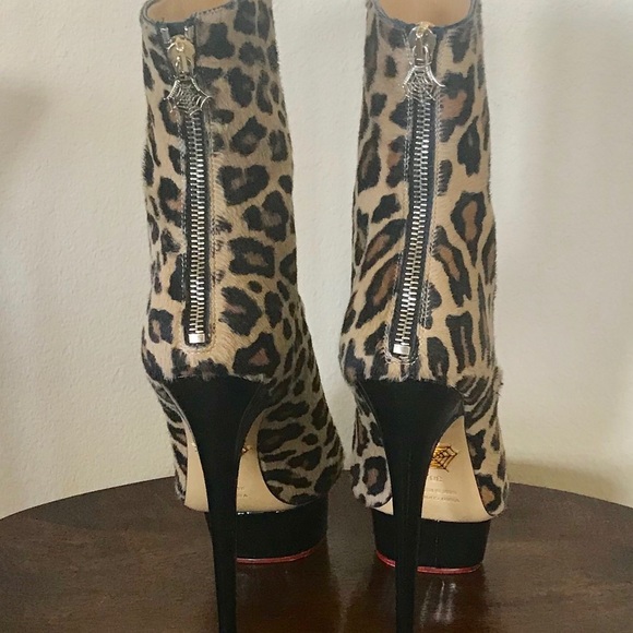 NEW CHARLOTTE OLYMPIA LEOPARD CALF HAIR ANKLE BOOT - Picture 4 of 8